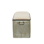 Banc en métal gris et tissu de 18 pouces