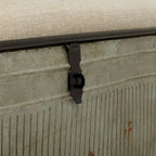 Banc en métal gris et tissu de 18 pouces