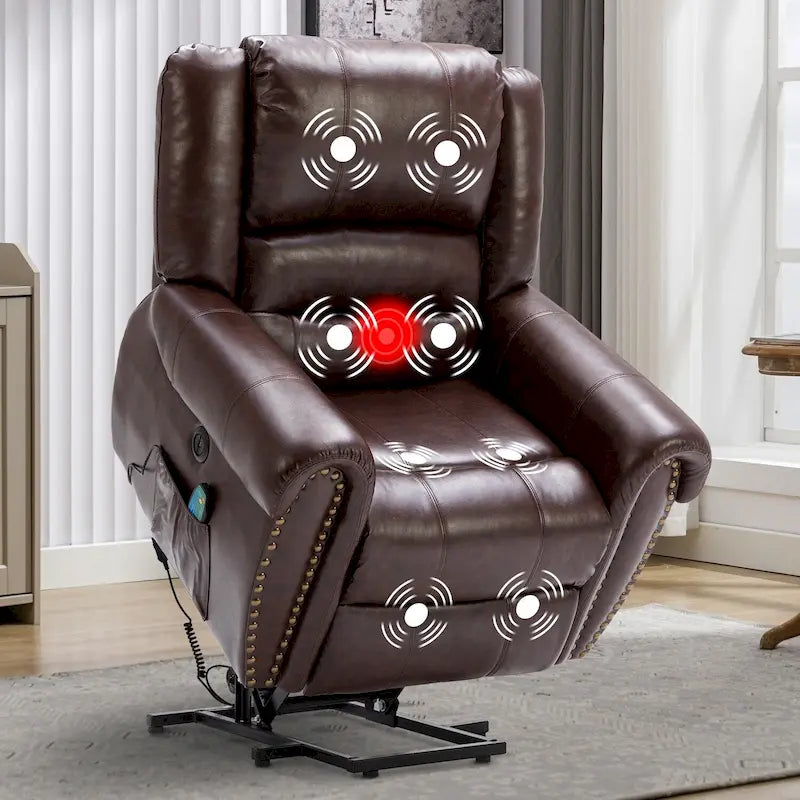 Fauteuil inclinable électrique Rivet respirant avec fonction massage, chauffage et port USB