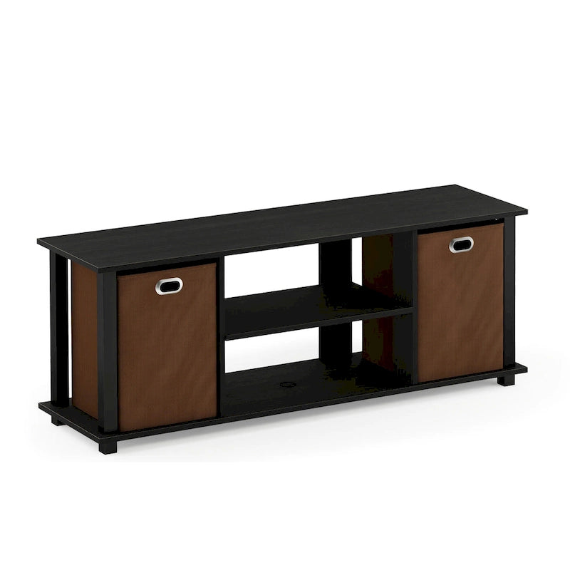 Meuble TV Porch &amp; Den Tompkins en MDF noir avec bacs de rangement