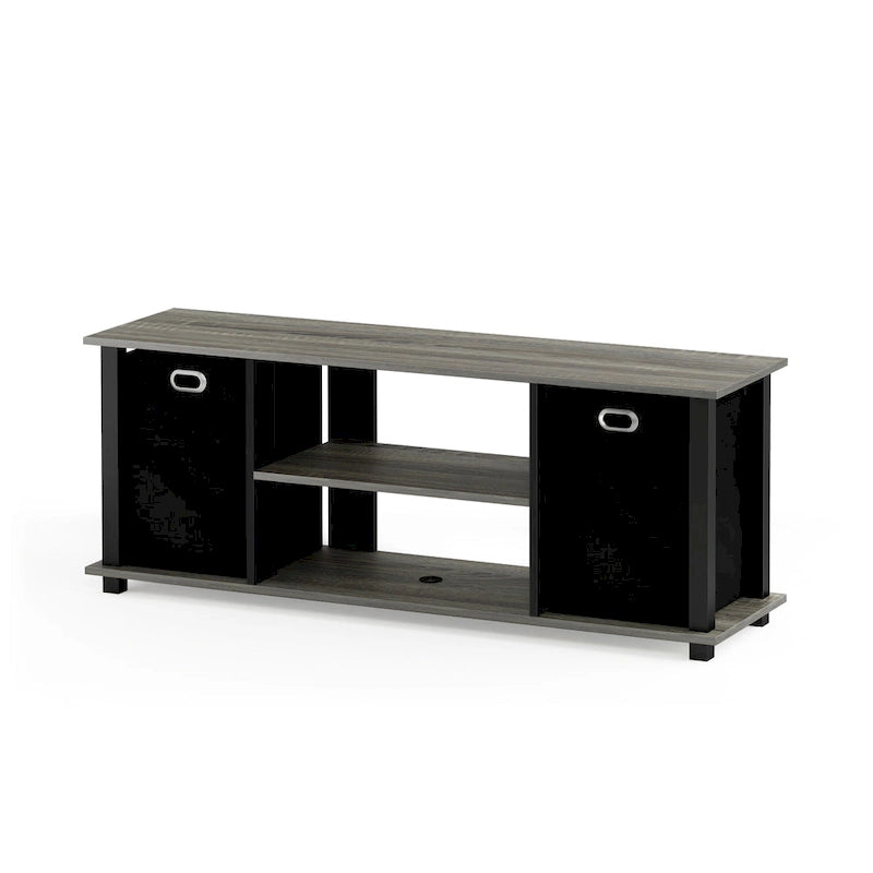 Meuble TV Porch &amp; Den Tompkins en MDF noir avec bacs de rangement