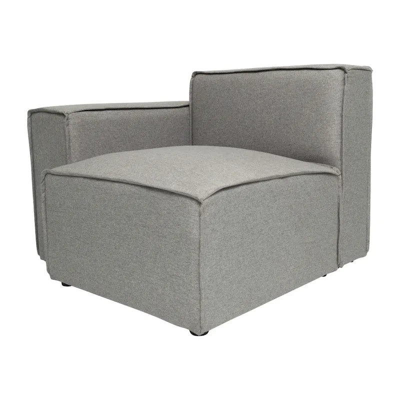 Canapé d'angle modulaire contemporain, fauteuil gauche avec accoudoir