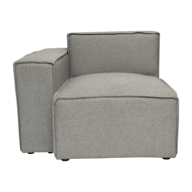 Canapé d'angle modulaire contemporain, fauteuil gauche avec accoudoir