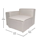 Canapé d'angle modulaire contemporain, fauteuil gauche avec accoudoir