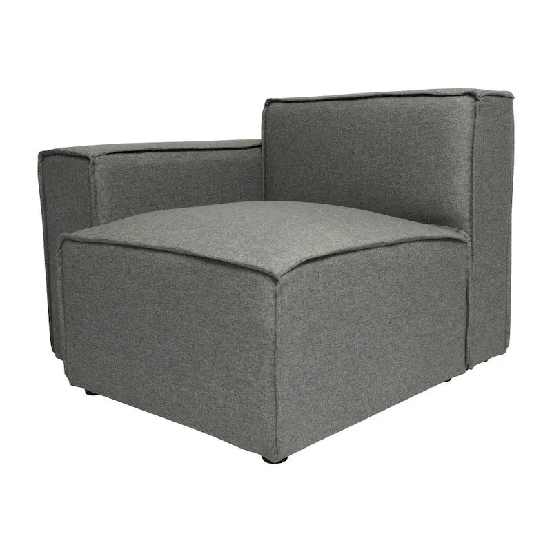 Canapé d'angle modulaire contemporain, fauteuil gauche avec accoudoir