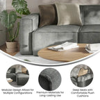 Canapé d'angle modulaire contemporain, fauteuil gauche avec accoudoir