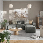 Canapé d'angle modulaire contemporain, fauteuil gauche avec accoudoir