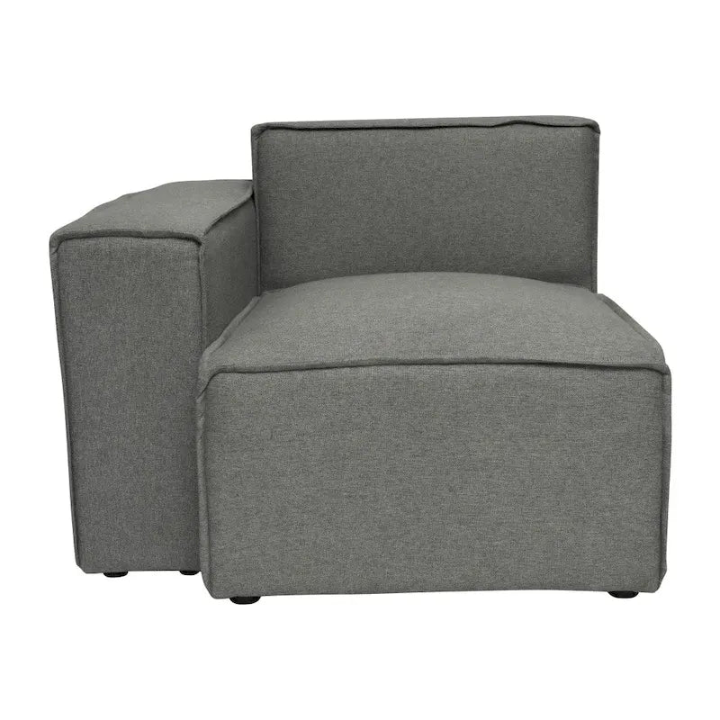 Canapé d'angle modulaire contemporain, fauteuil gauche avec accoudoir