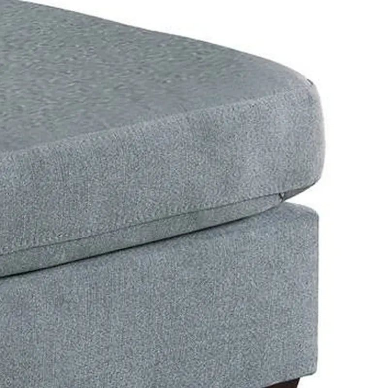 Pouf carré moderne de 81 cm avec assise en mousse moelleuse, tissu en lin gris