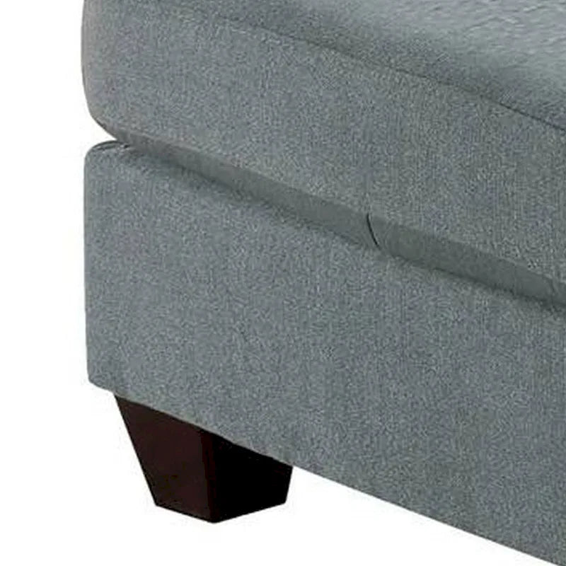 Pouf carré moderne de 81 cm avec assise en mousse moelleuse, tissu en lin gris