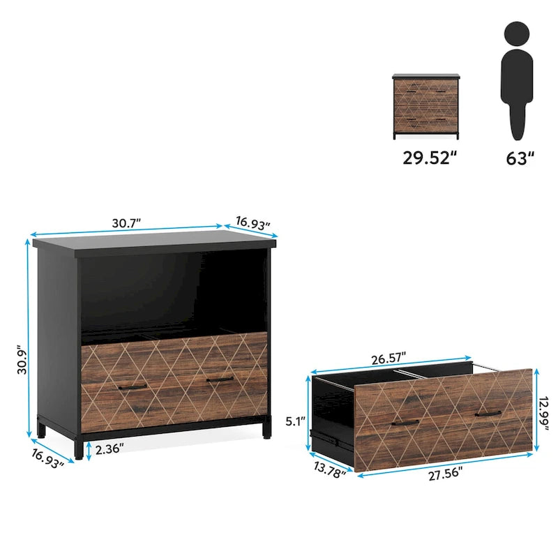 Classeur à deux tiroirs, classeur latéral, classeur de bureau