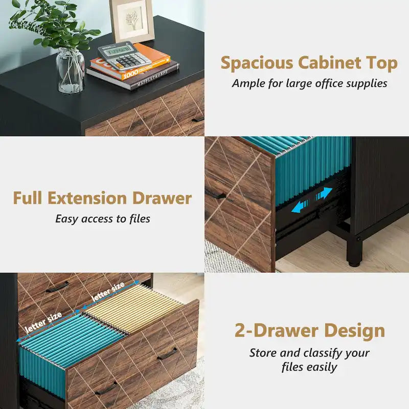 Classeur à deux tiroirs, classeur latéral, classeur de bureau