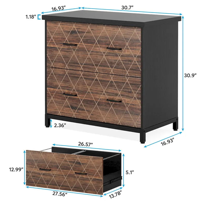 Classeur à deux tiroirs, classeur latéral, classeur de bureau