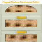 Table de chevet 50 cm (20 pouces), meuble de rangement en bois à 3 tiroirs pour chambre à coucher, verte