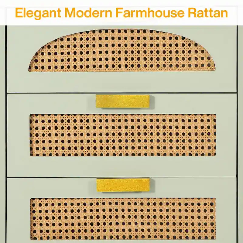 Table de chevet 50 cm (20 pouces), meuble de rangement en bois à 3 tiroirs pour chambre à coucher, verte