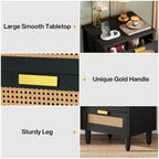 Table de chevet 50 cm (20 pouces), meuble de rangement en bois à 3 tiroirs pour chambre à coucher, verte