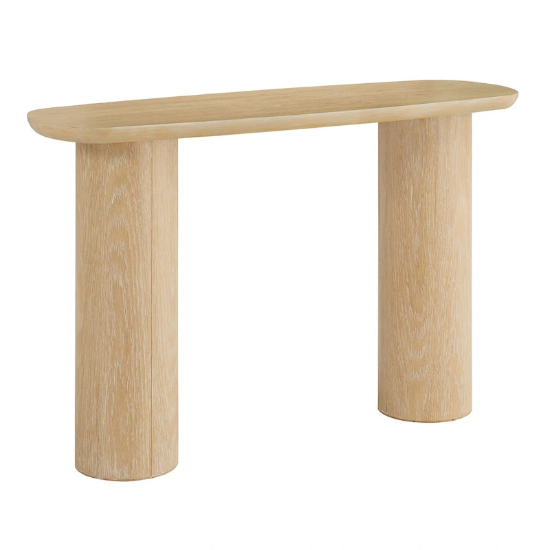 Table d'appoint contemporaine Edo en chêne avec piètement colonne robuste par iNSPIRE Q Modern