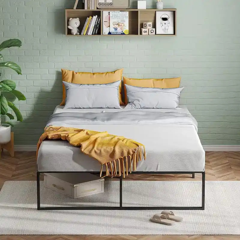 Cadre de matelas en métal robuste de 35,5 cm de haut pour lit double