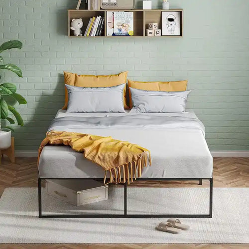 Cadre de matelas en métal robuste de 35,5 cm de haut pour lit double