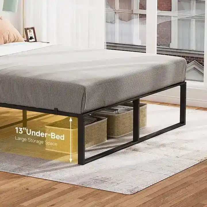 Cadre de matelas en métal robuste de 35,5 cm de haut pour lit double