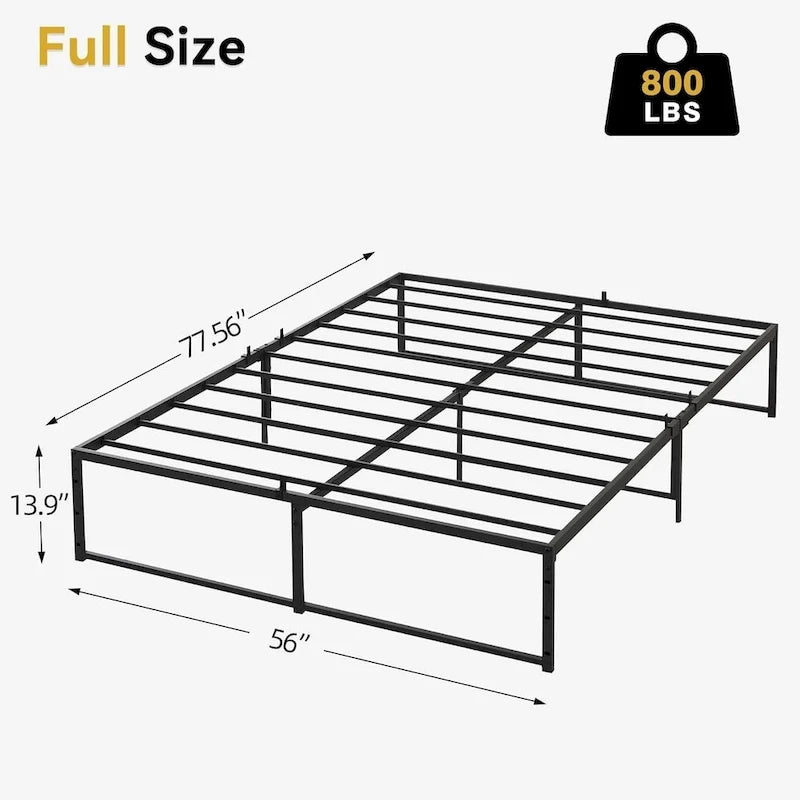 Cadre de matelas en métal robuste de 35,5 cm de haut pour lit double