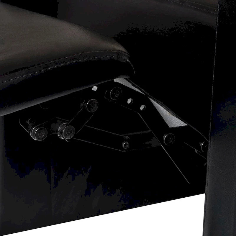 Canapé inclinable 3 places vidaXL pour home cinéma, revêtement en similicuir noir - 89,4 x 33,5 x 40,6