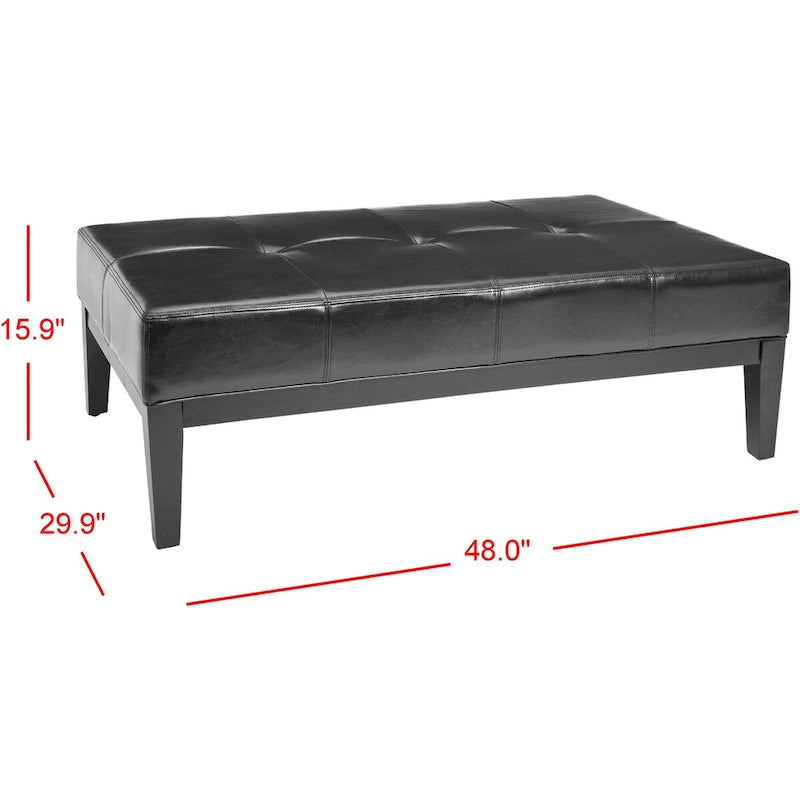 Pouf rectangulaire SAFAVIEH Tonja en cuir bicast marron