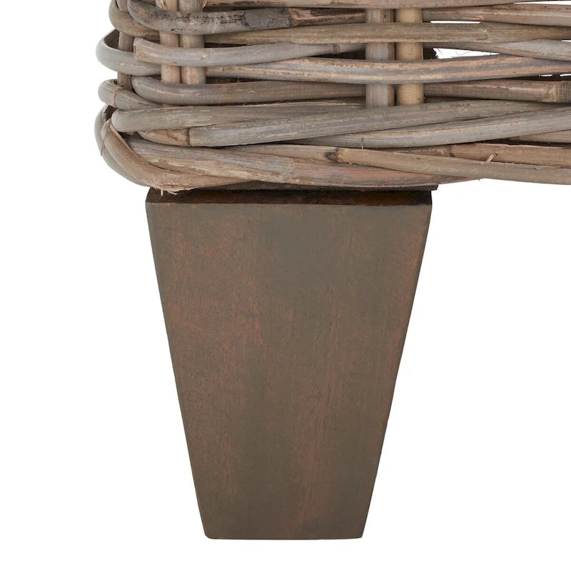 Banc en osier naturel lavé SAFAVIEH Caron - 41 cm L x 28 cm P x 12 cm H