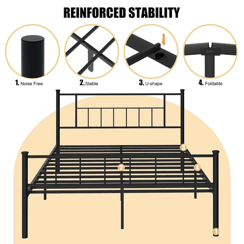 Cadre de lit Futzca avec tête et pied de lit