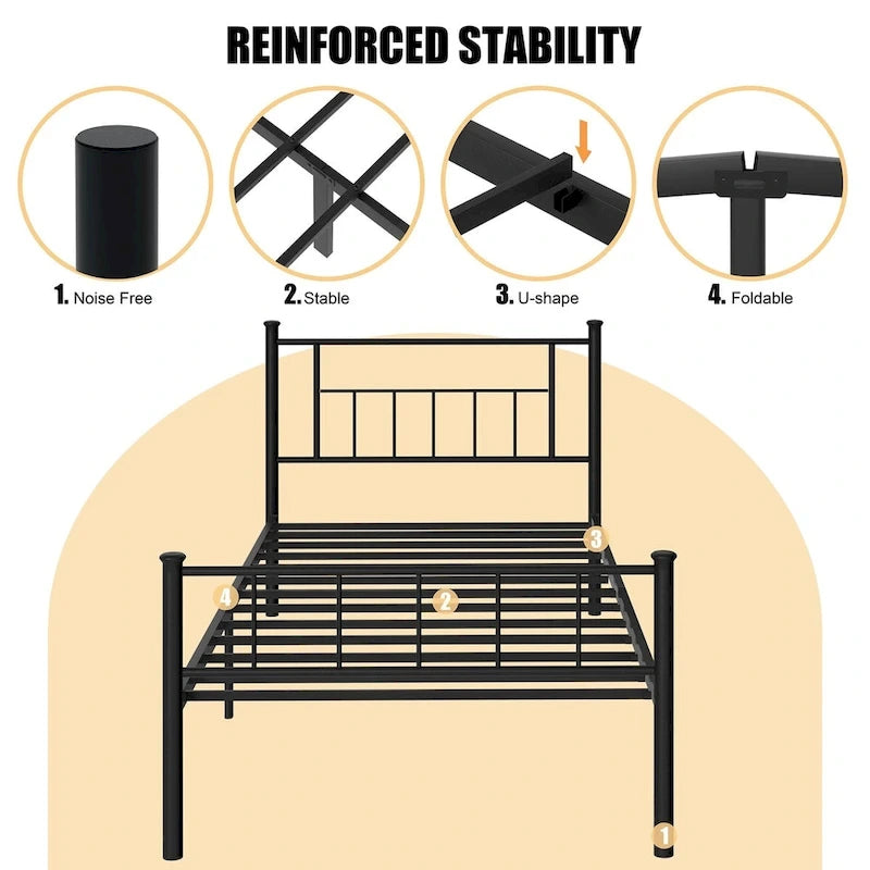 Cadre de lit Futzca avec tête et pied de lit