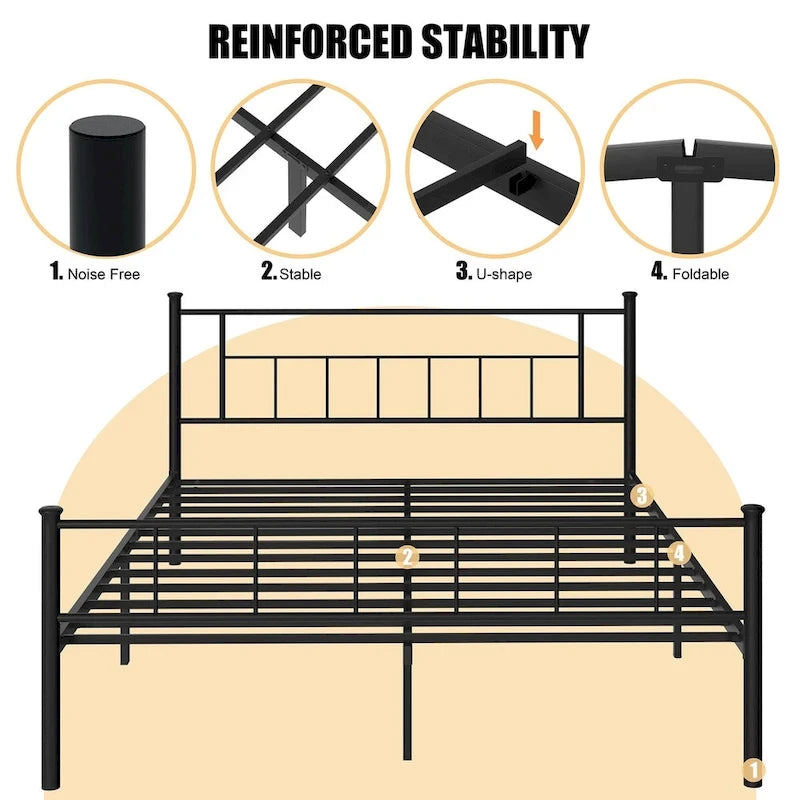 Cadre de lit Futzca avec tête et pied de lit
