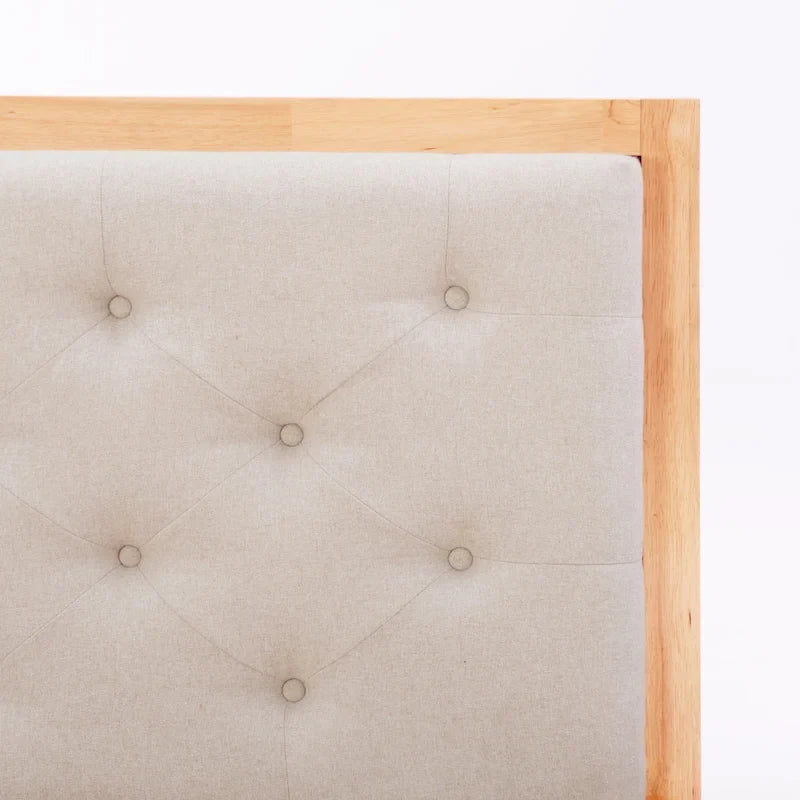 Ensemble de chambre à coucher Carter en bois naturel 4 pièces, format queen