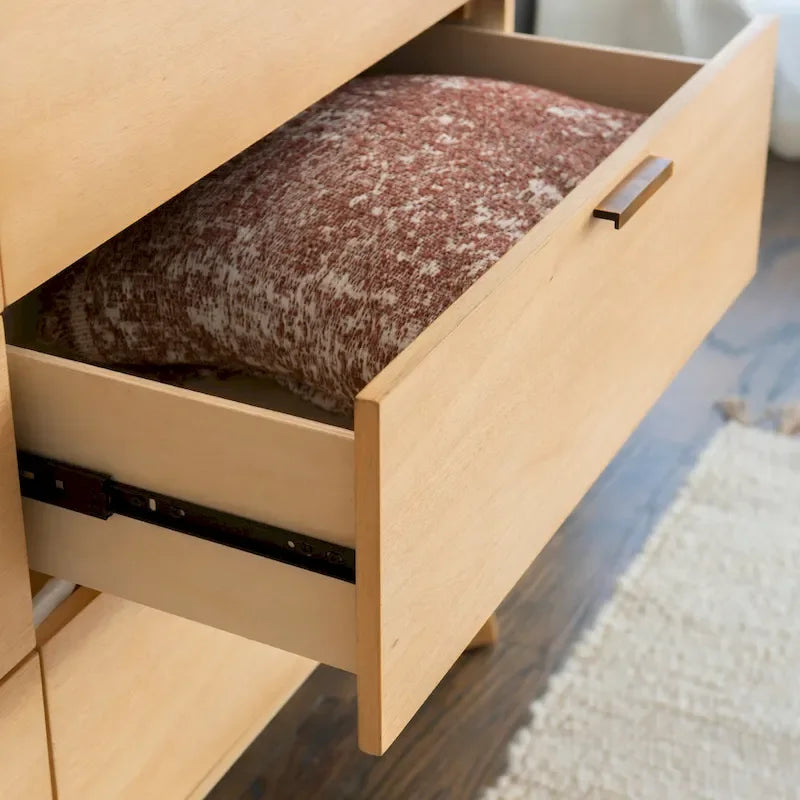 Ensemble de chambre à coucher Carter en bois naturel 4 pièces, format queen