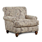 Fauteuil d'appoint Capernicus beige à motif cachemire