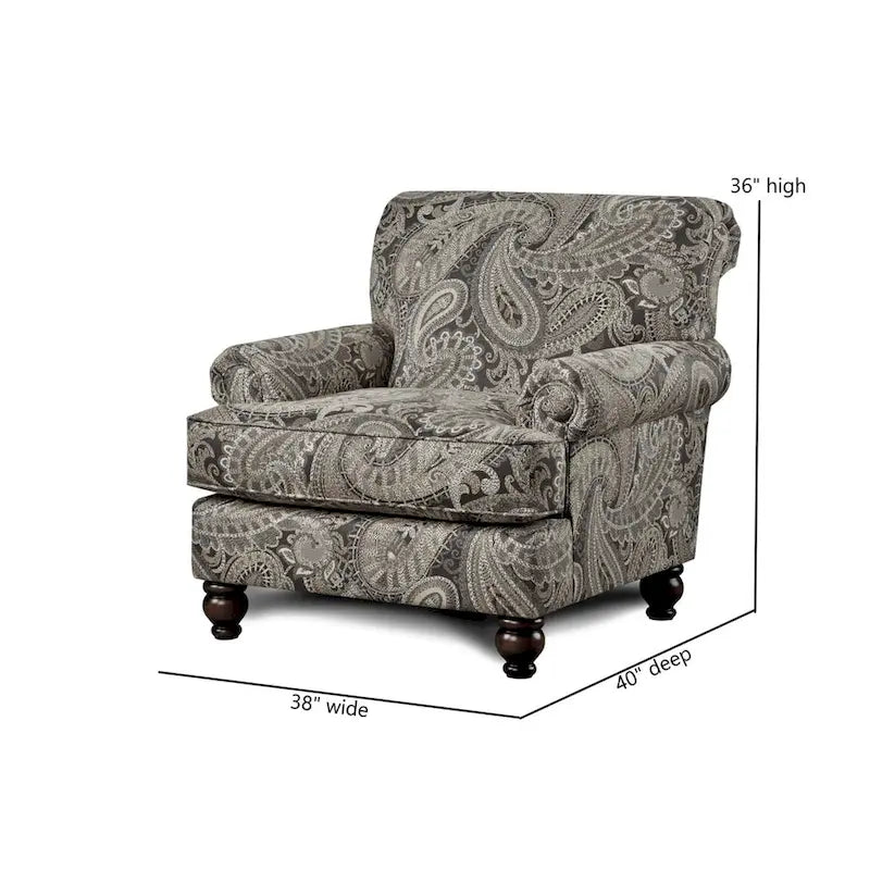 Fauteuil d'appoint Capernicus beige à motif cachemire