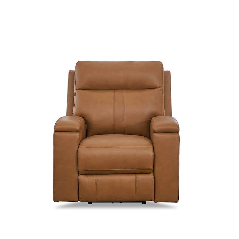 Fauteuil inclinable électrique Hydeline Venice Zero Gravity avec appui-tête et porte-gobelet, en cuir pleine fleur et porte-gobelet.