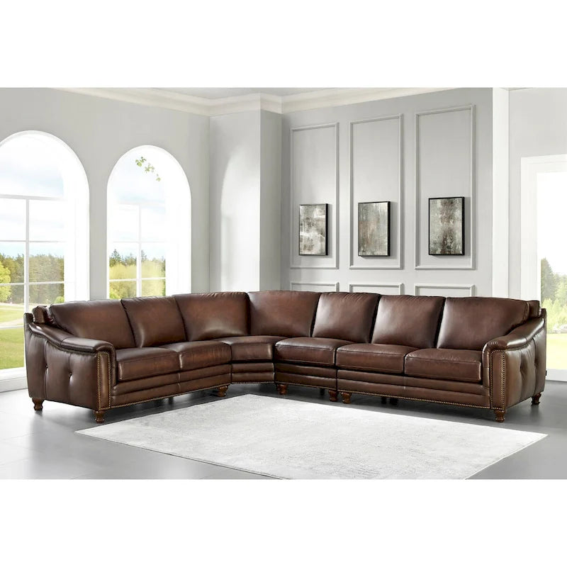 Hydeline Belfast Top Grain Leather L Shape Sectional - L-Piece