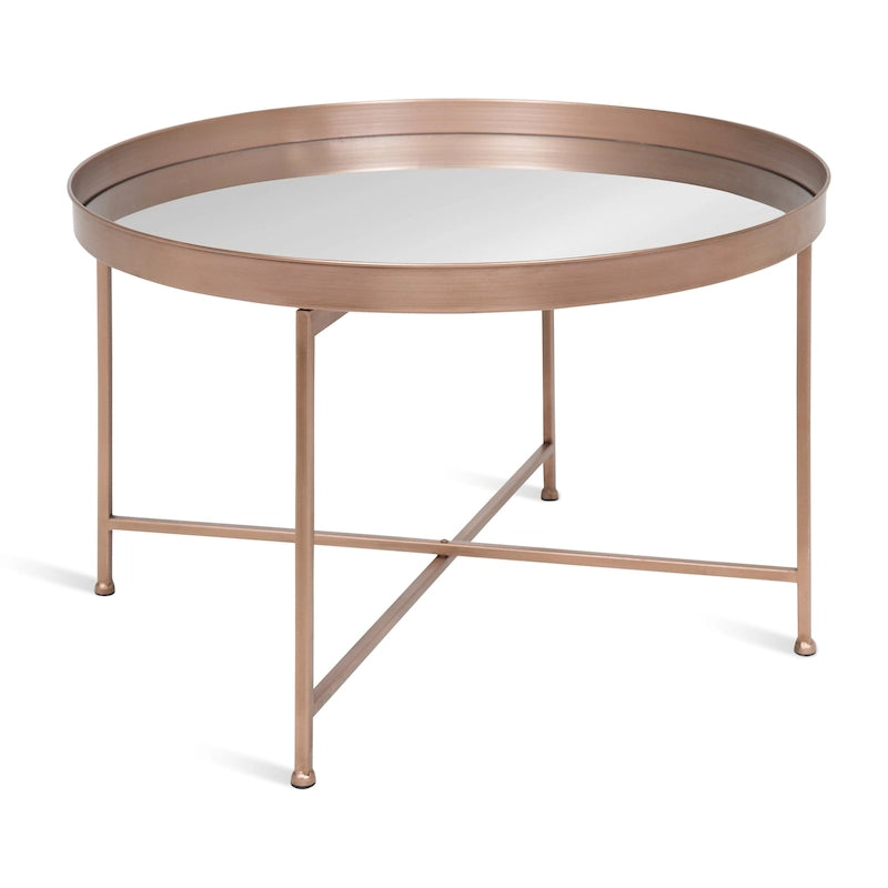 Table basse ronde en métal Kate and Laurel Celia - 72 x 72 x 48 cm