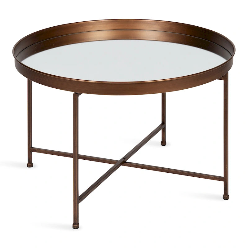 Table basse ronde en métal Kate and Laurel Celia - 72 x 72 x 48 cm