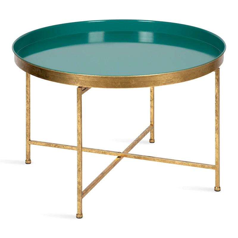 Table basse ronde en métal Kate and Laurel Celia - 72 x 72 x 48 cm