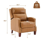 Fauteuil inclinable en cuir véritable avec dossier inclinable multi-angles et pieds en bois massif
