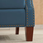 Fauteuil inclinable en cuir véritable avec dossier inclinable multi-angles et pieds en bois massif