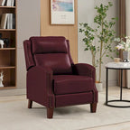 Fauteuil inclinable en cuir véritable avec dossier inclinable multi-angles et pieds en bois massif