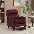Fauteuil inclinable en cuir véritable avec dossier inclinable multi-angles et pieds en bois massif