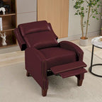 Fauteuil inclinable en cuir véritable avec dossier inclinable multi-angles et pieds en bois massif