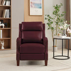 Fauteuil inclinable en cuir véritable avec dossier inclinable multi-angles et pieds en bois massif