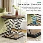 Table d'appoint carrée en faux marbre de 50 cm (19,75 pouces), table de chevet moderne, table d'appoint dorée pour salon