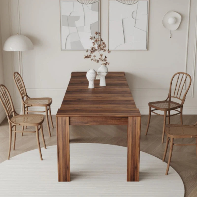 Table console rectangulaire extensible et multifonctionnelle pour 4 à 8 personnes