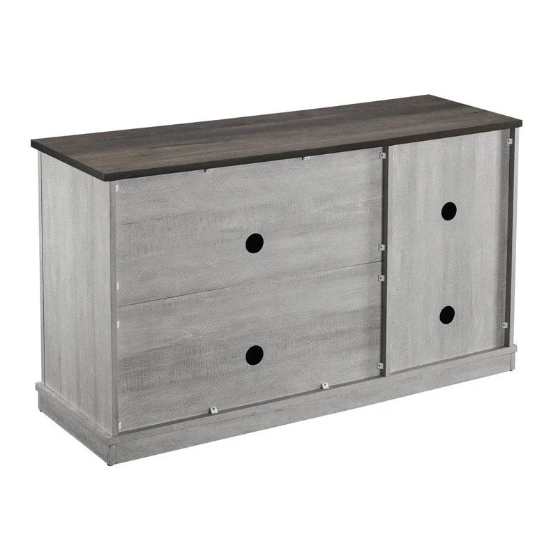 Buffet rustique en bois de 122 cm (48 po) de large, 3 portes, grand espace de rangement - Largeur : 122 cm (48 po)