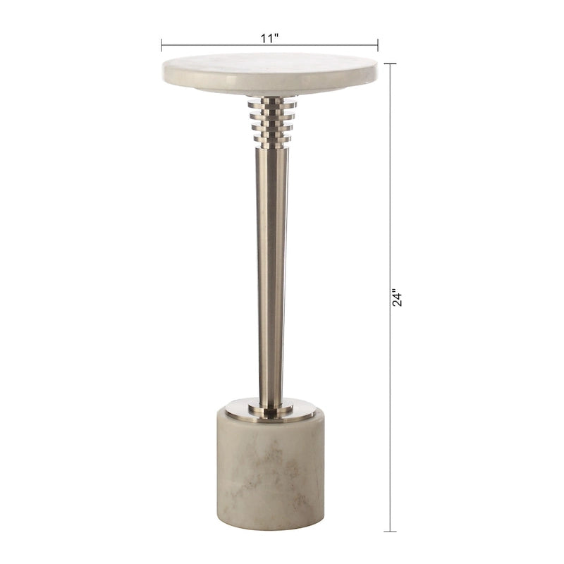 Table d'appoint ronde contemporaine en marbre sur pied